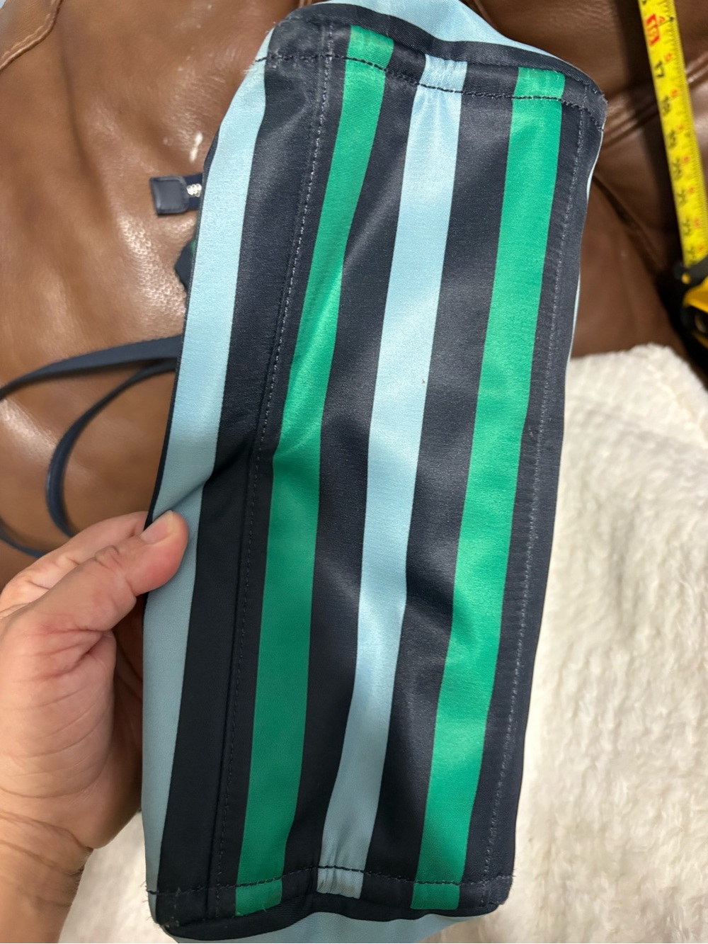 kate spade Green and Black Horizontal Stripe Tote - Picture 10 of 11